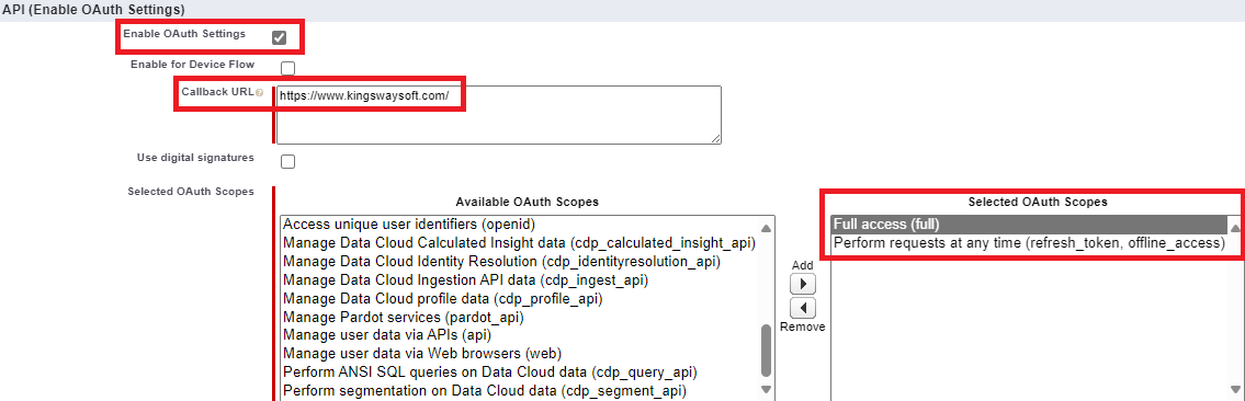 OAuth Settings