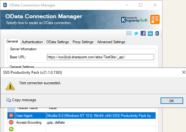 Image 007 - SharePoint OData Connection Manager Test Connection Image 007 - SharePoint OData Connection Manager Test Connection