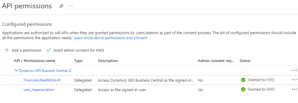Business Central App Permission in Azure Business Central App Permission in Azure