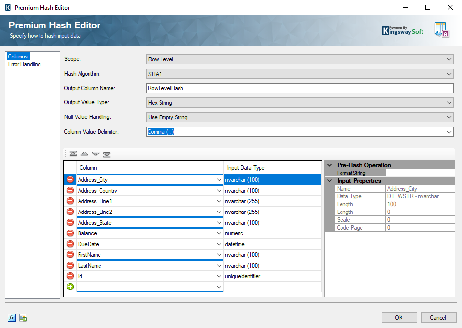SSIS Premium Hash Editor SSIS Premium Hash Editor