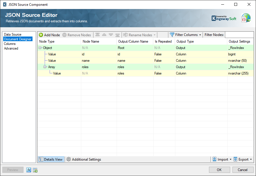 Array of values design 2
