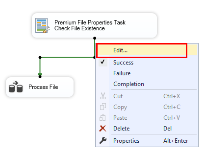 Image 002 - SSIS precedence constraints menu Image 002 - SSIS precedence constraints menu