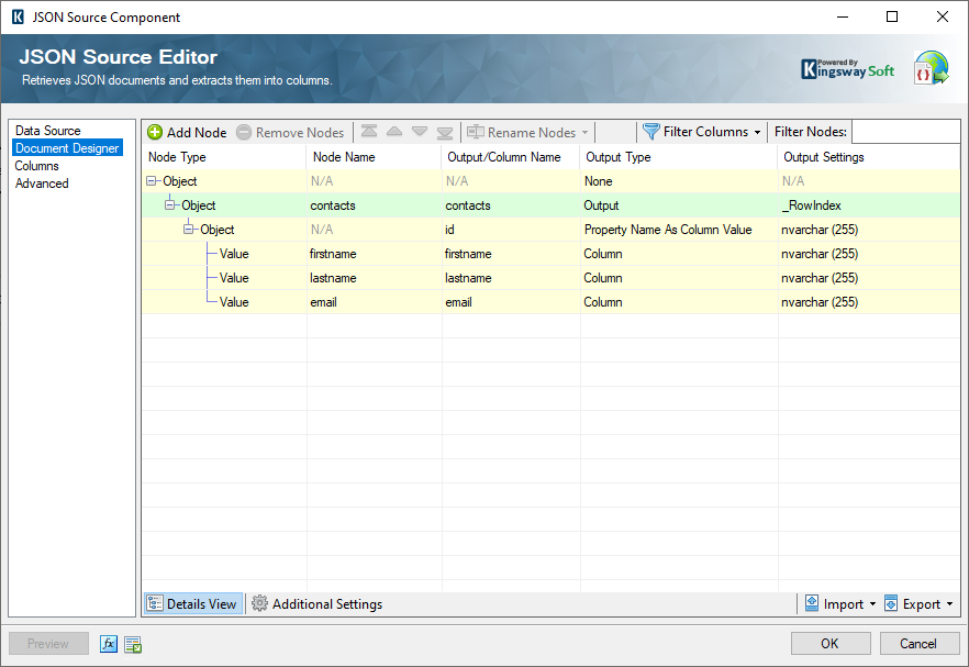 Property name as column name design