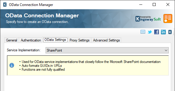 Image 006 - SharePoint OData Connection Manager Settings Image 006 - SharePoint OData Connection Manager Settings