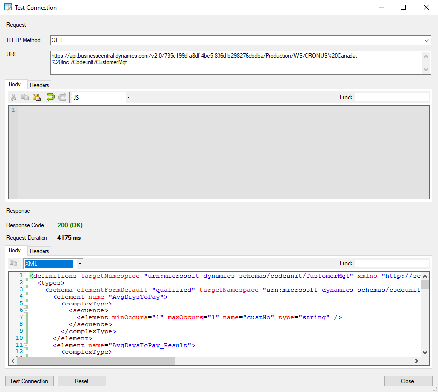 HTTP - Test Connection You are expecting to get a 200 OK response if the authentication is set up correctly.